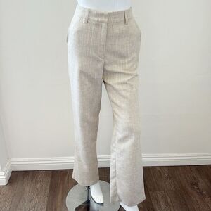 Na-kd Melange Straight Suit Pants in Beige EUR 34 High Rise